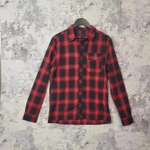 Men's Red and Black Plaid Shirt - Picture 1 of 1